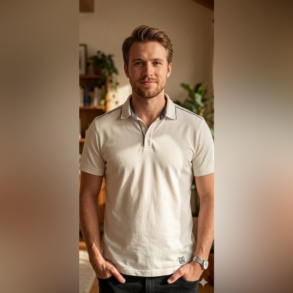 Corneliani cotton fine-knit polo shirt (M5)